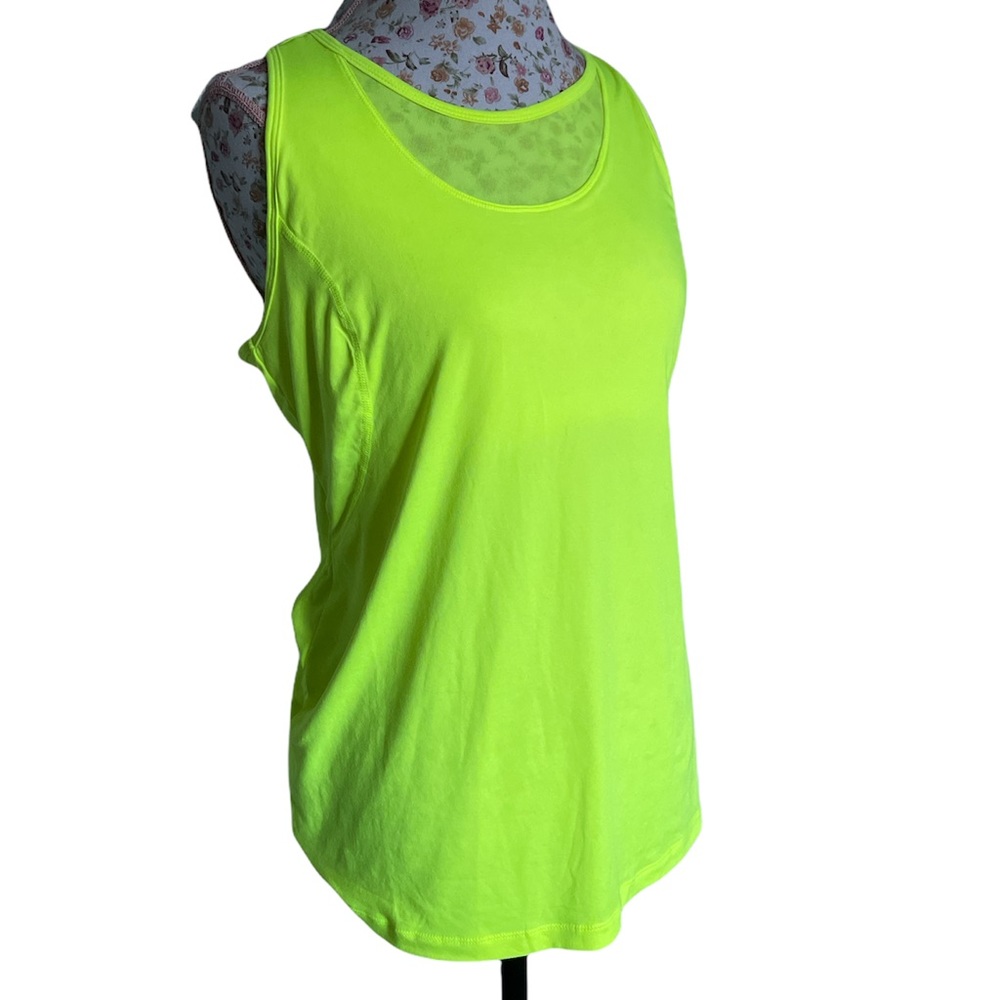 Danskin Now performance fitted open back tank top w/ Bra Sz XL